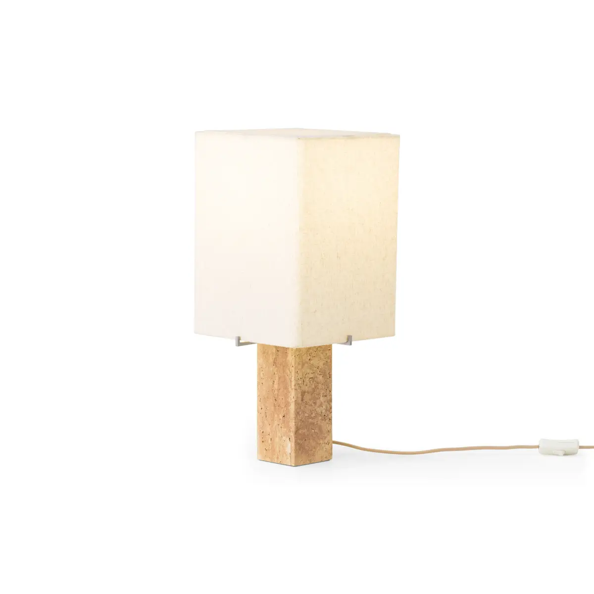 Nonna Bordlampe Travertin Sand/Tekstil Sand – H49 cm