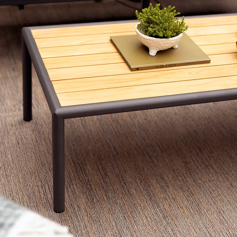 Gordon salongbord 65x140 cm Antracit / Teak