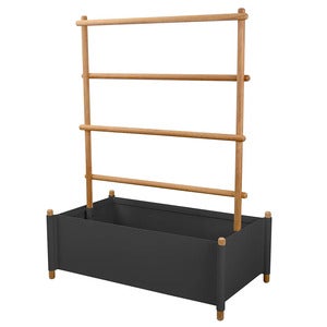 Sticks planter 103x58 cm med stativ Teak/ Grey