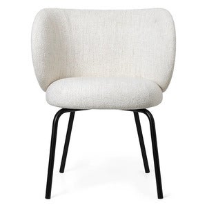 Rico Spisestol Black Bouclé - Off-white