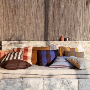 Grand Dekorativ pute - Lime/Bright Blue/Choco