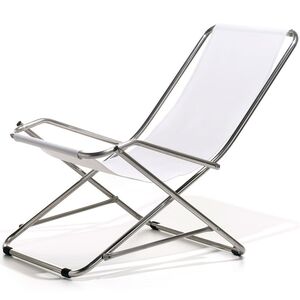 Dondolina solstol hvit textilene/aluminium 