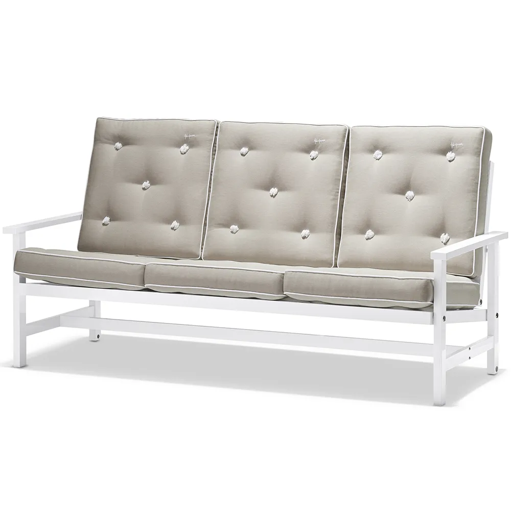 Sofa 3-personers aluminium hvid 