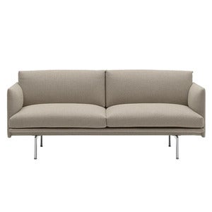 Outline Sofa 2-Seater - Polished Aluminum Base - Ecriture 240 Polished