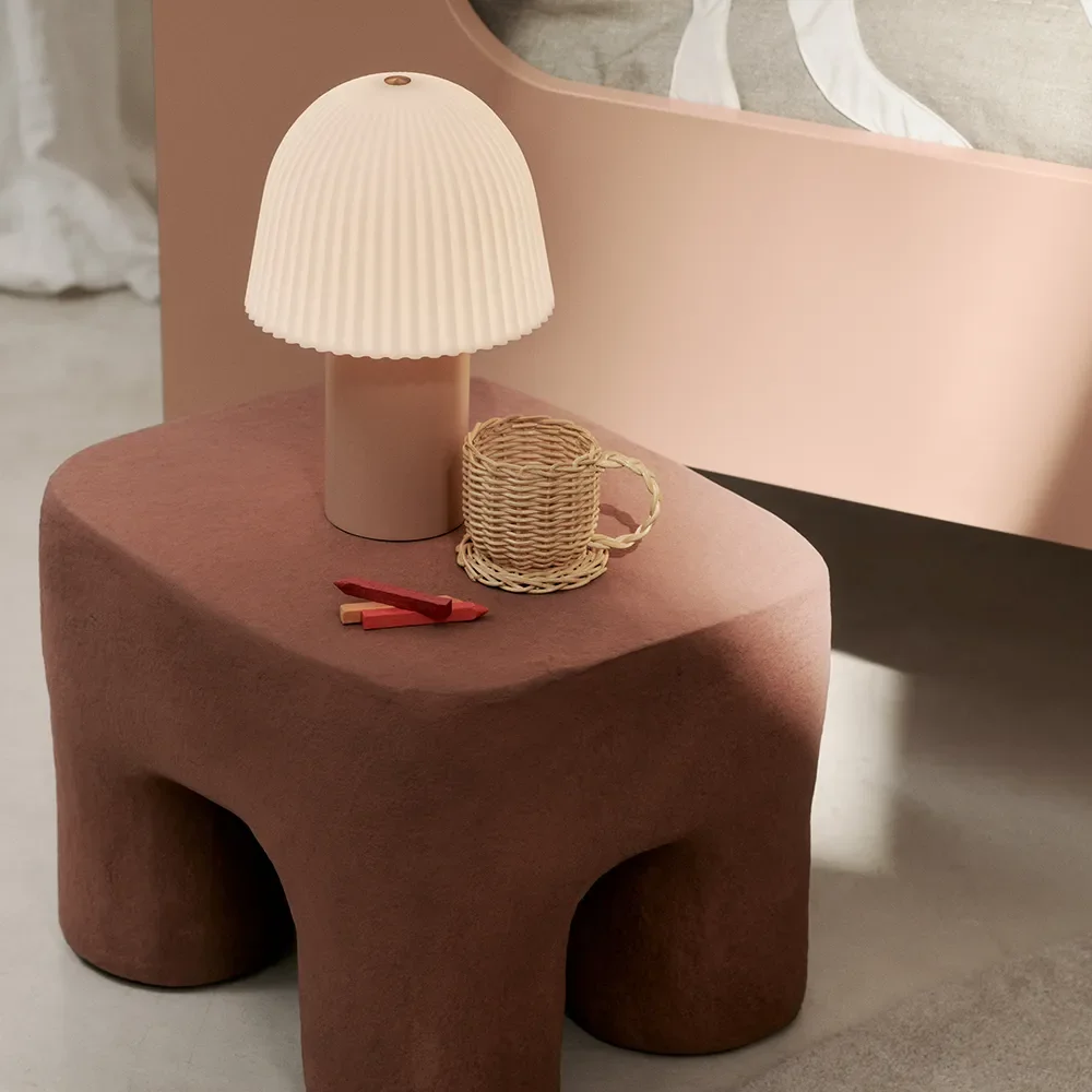 Frill Portabel lampe Rose/White