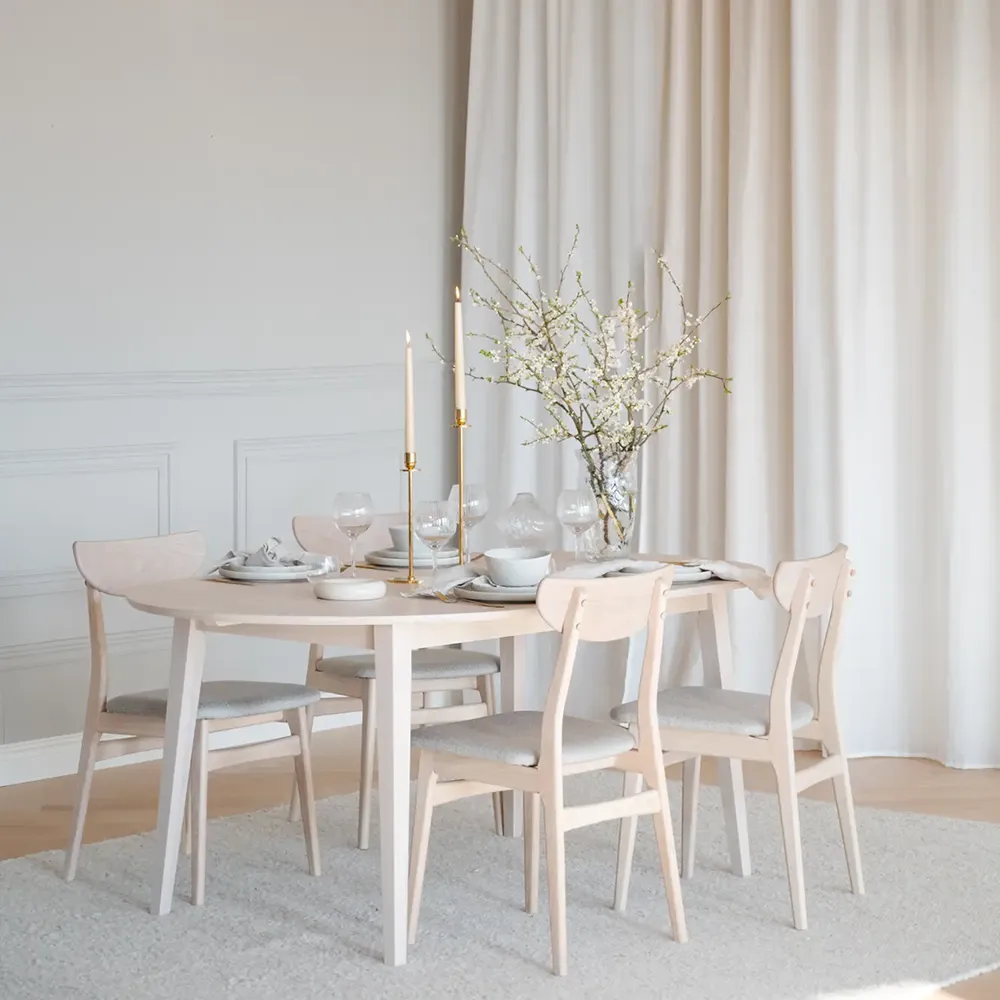 Rodham stol hvitpigmenterad eik/gråbeige