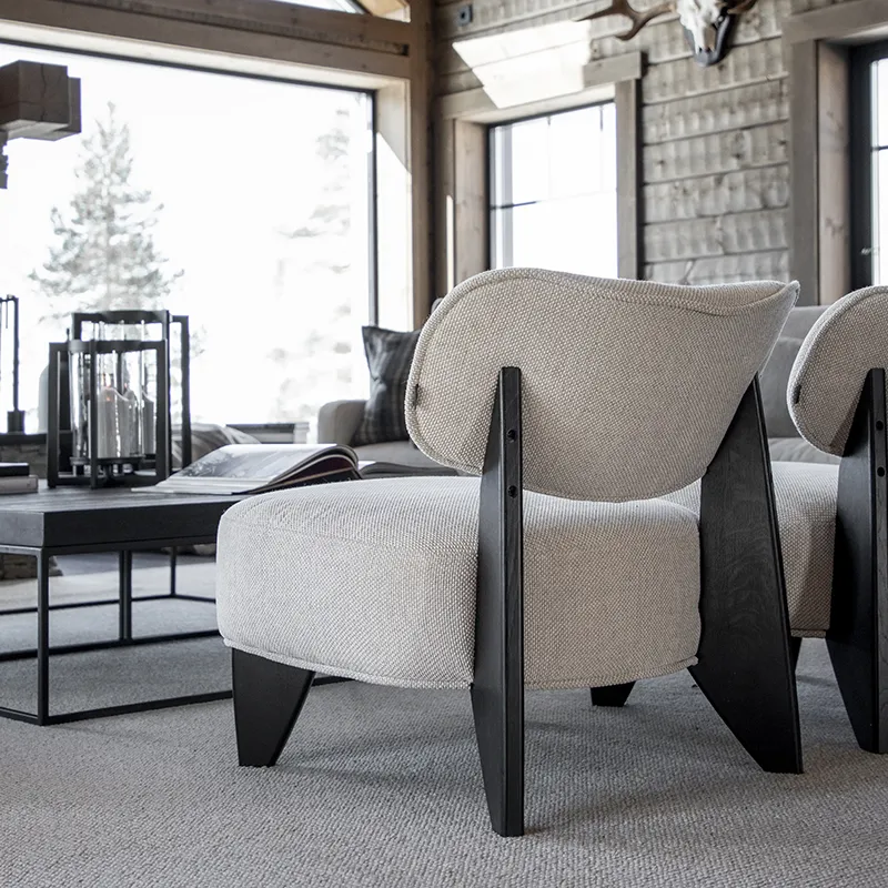 Cadiz lenestol i stoff Quiet cream