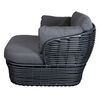 Lounge Chair Basket Graphite Wicker inkludert grå Cane-Line Airtouch-putesett
