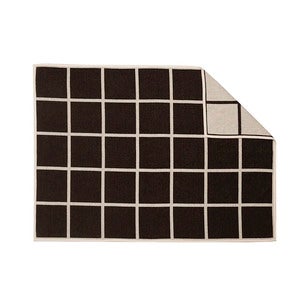 Vevd pledd i lammeull Criss Dark Brown