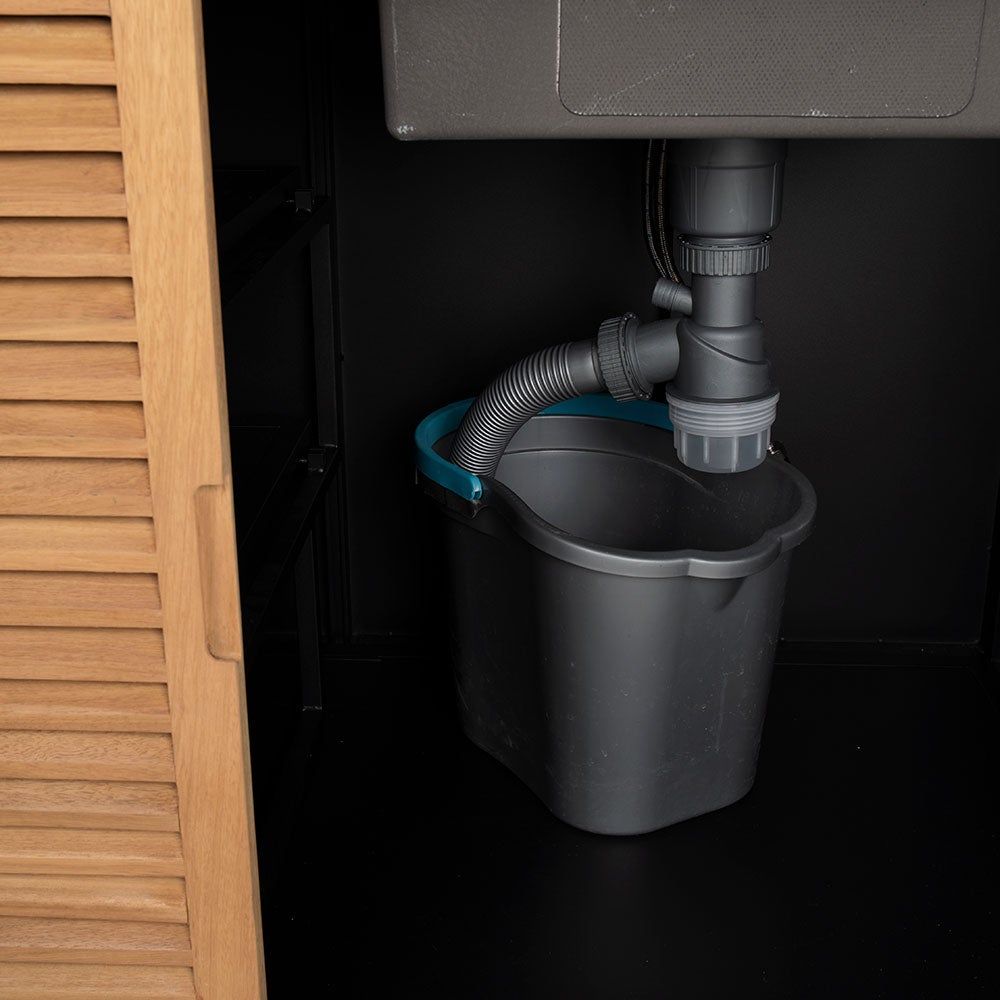 Fornax kjøkkendel vask/kran svart/grå Brafab