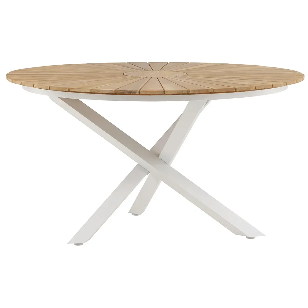 Mexico spisebord Ø140 cm Hvit/Teak