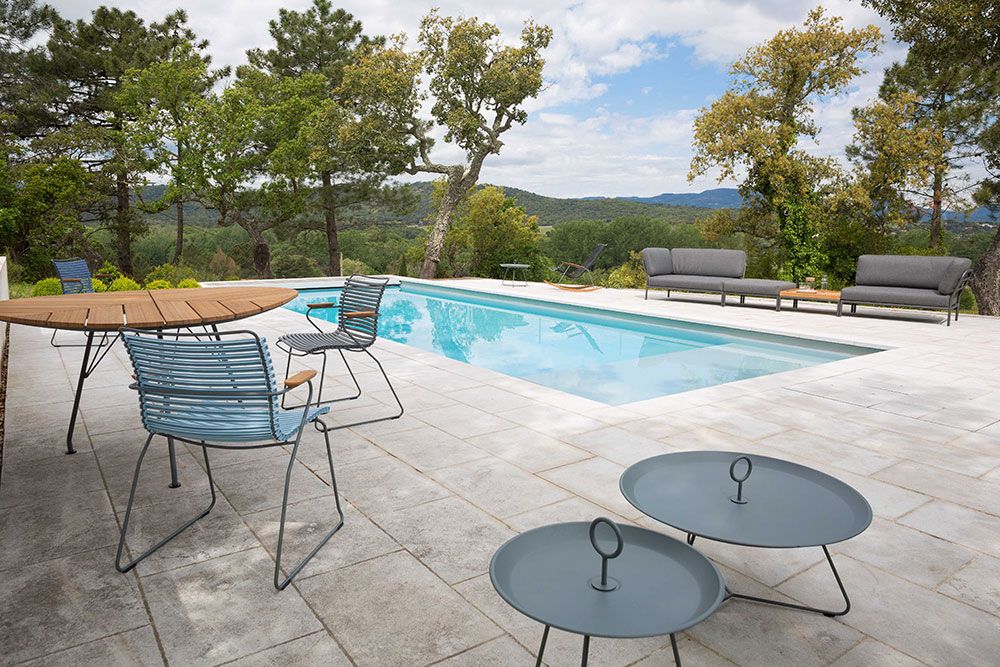 Leaf spisebord 146x146 cm aluminium/bambus