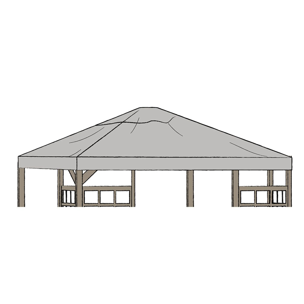 Hov paviljongtak 350x350 cm grå 