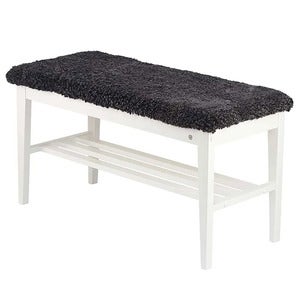 Nadja Bench Hvitlakkert bjørk/safeskinn mørkegrå