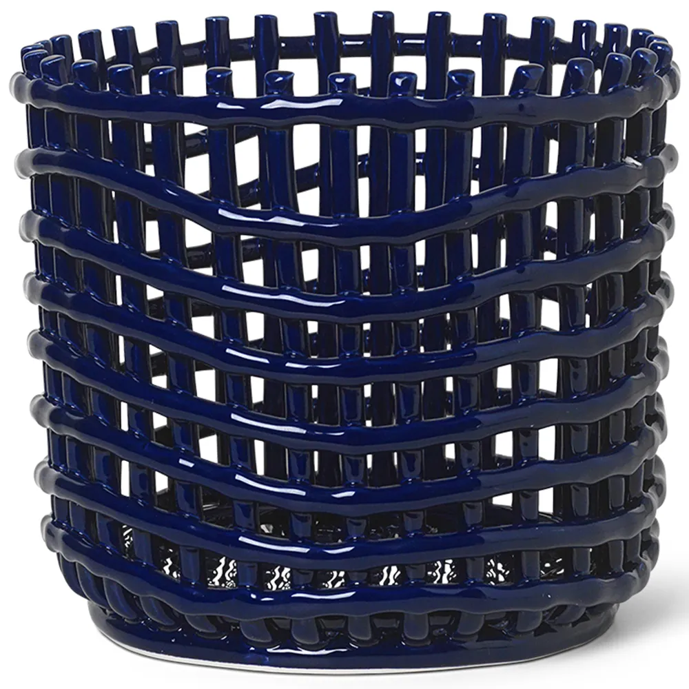 Ceramic Basket - Large - Blue