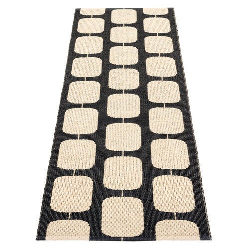 Sten matte 70x200 cm black / cream 