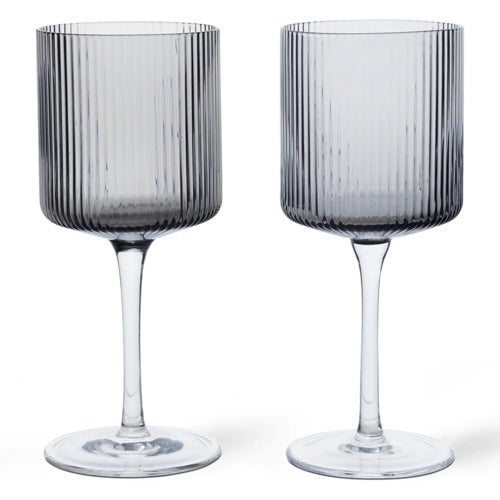 Ripple Hvitvinsglass 2-pakning - Smoked Grey