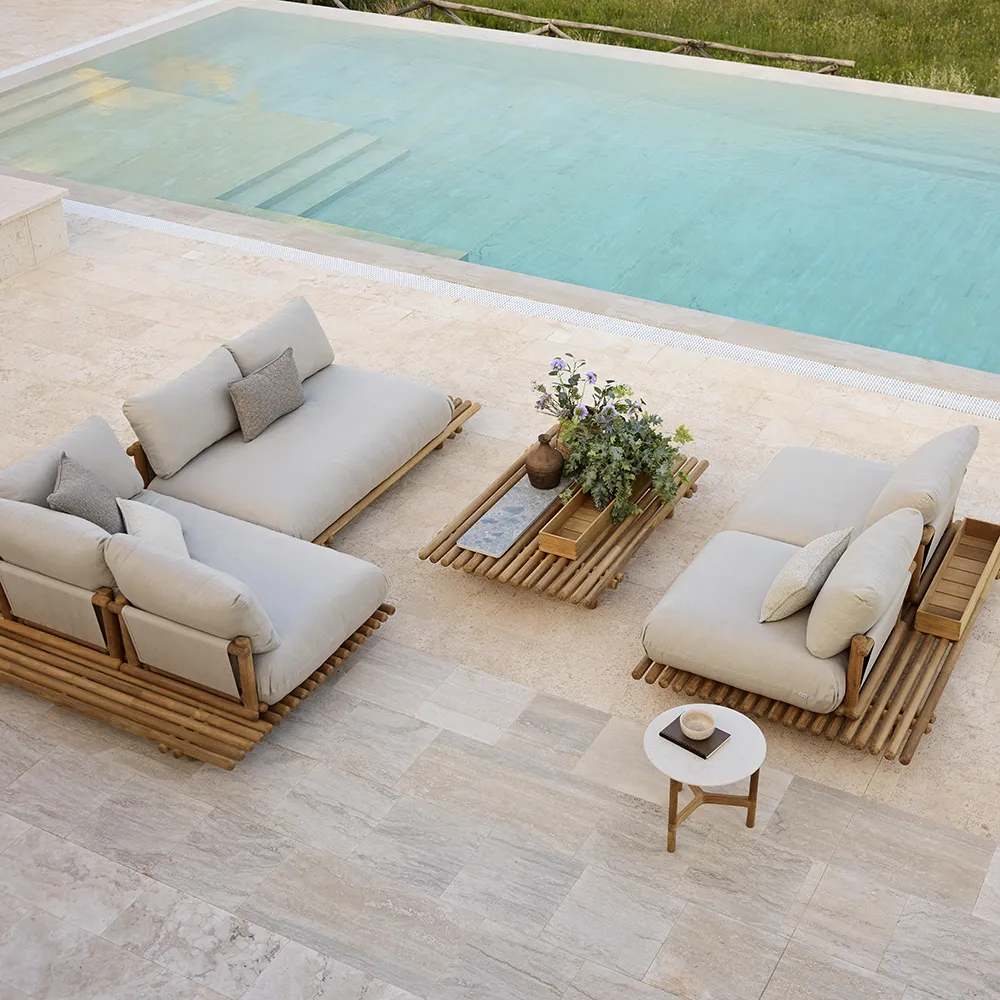 Sticks hjørnesofa Teak/desert sand