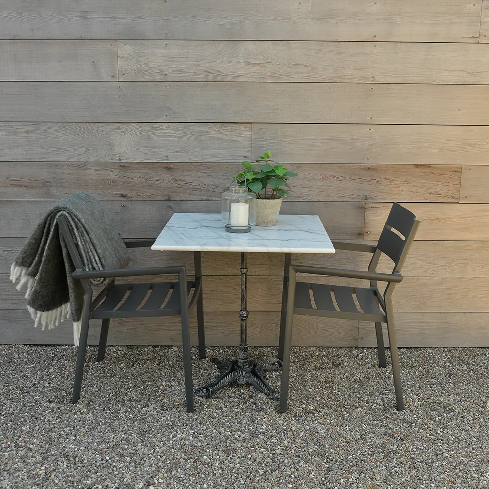 Loire marmorbord 70x70 cm hvit