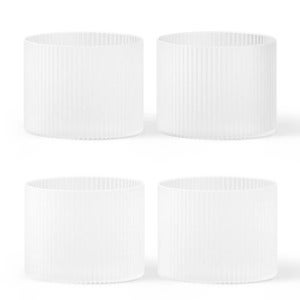 Ripple Lavt glass 4-pakning - Frosted