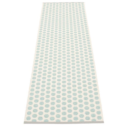 Noa matte 70x250 cm pale turquoise / vanilla / warm grey stripe 