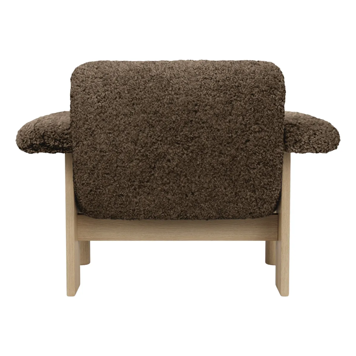 Brasilia loungestol, lav rygg, massiv eik, Sheepskin Nevotex Root