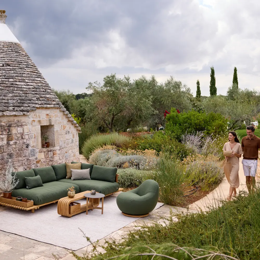 Gem lenestol m/teak dreie Dark green, Rise