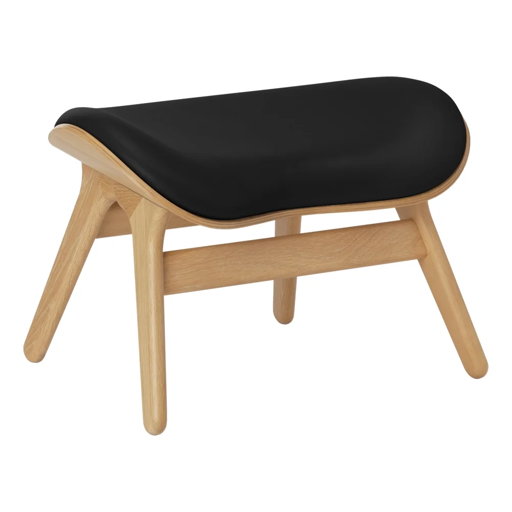 A Conversation Piece Ottoman Fotskammel Oak/Umage Leather Black