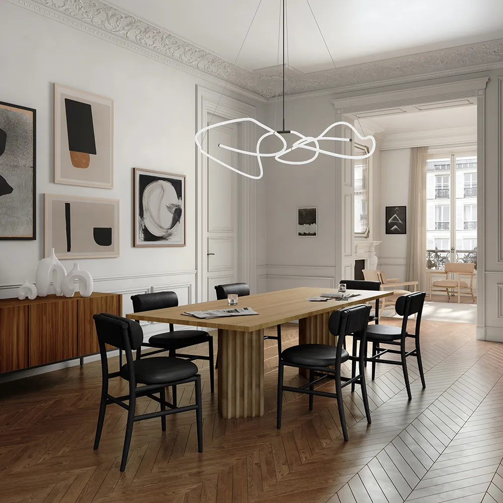 Nama spisestol - Kaffesvart, anilinskinn svart