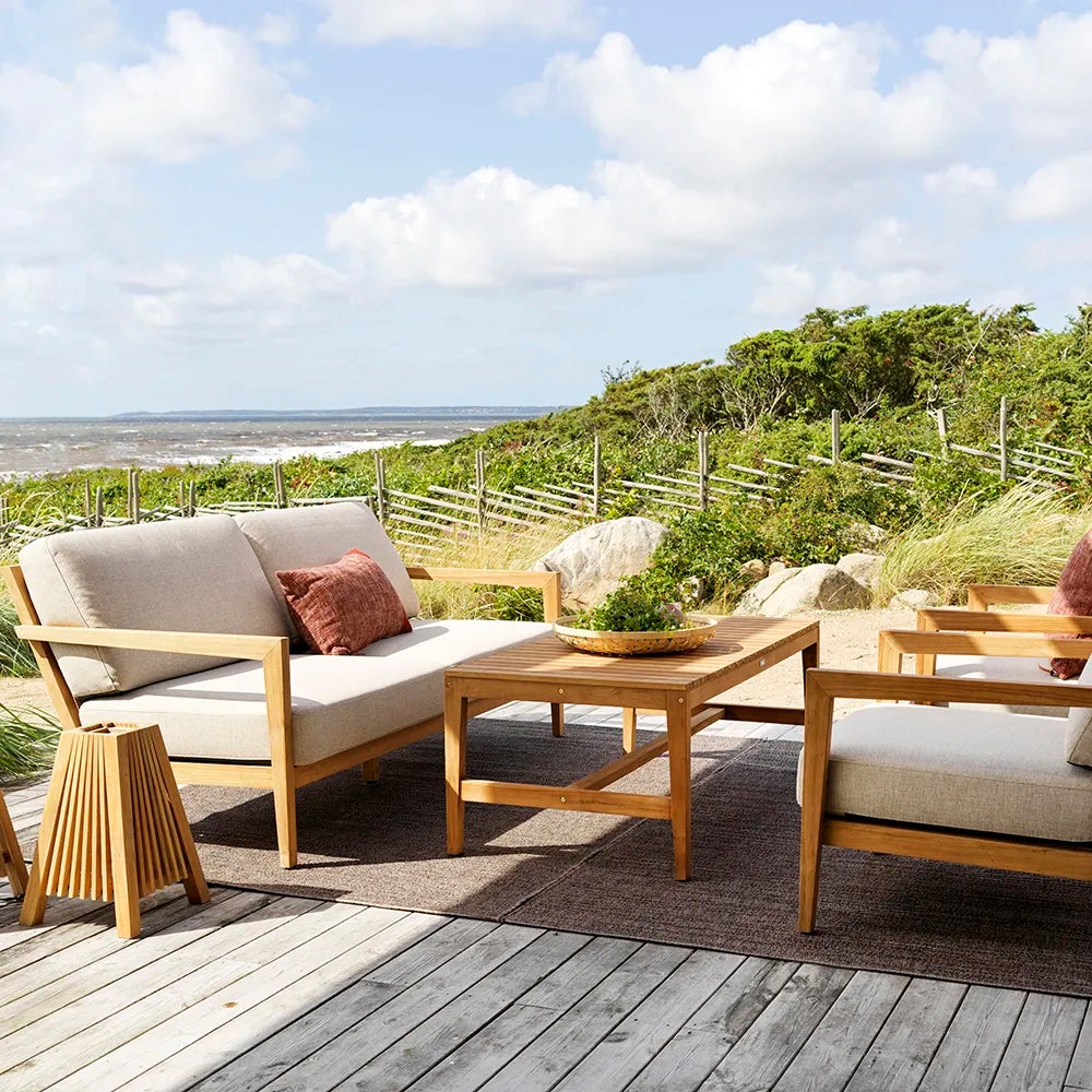 Populär 2,5-seter sofa natur/svart teak Brafab