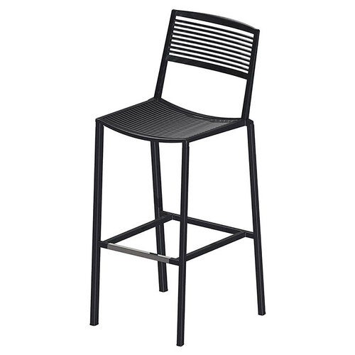 Easy barkrakk 77 cm Svart aluminium med fotstøtte i rustfritt stål