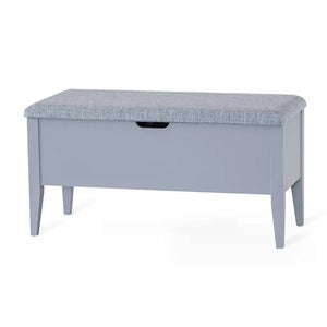 Klinte benk 90 cm grå med grått stoff