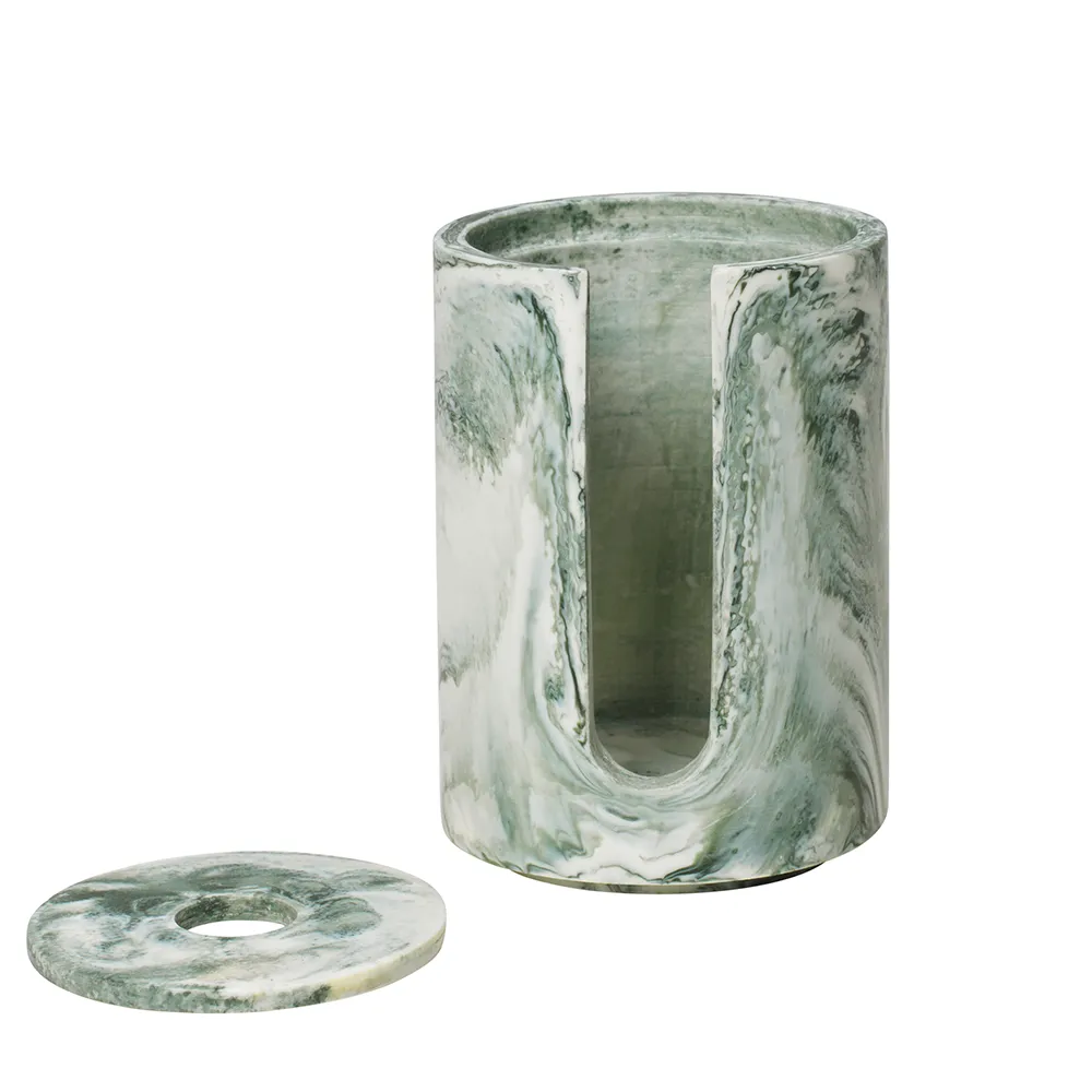 Mist Cotton Pad Holder - Emerald Off-white