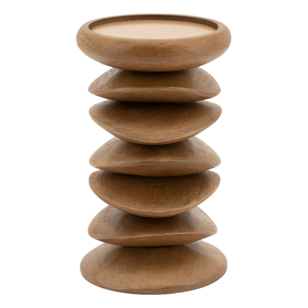 Pillar candle holder Kasane 10x10x15 cm Mangotre Brun