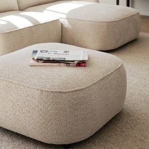 Norris fotskammel lys beige stoff Anna lys beige