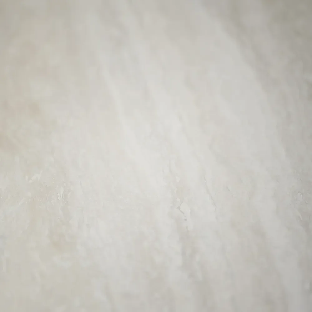 Taransay spisebord Ø125 cm beige travertin/brun eik