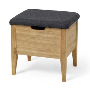 Klinte benk 45 cm eik med ulltekstil  