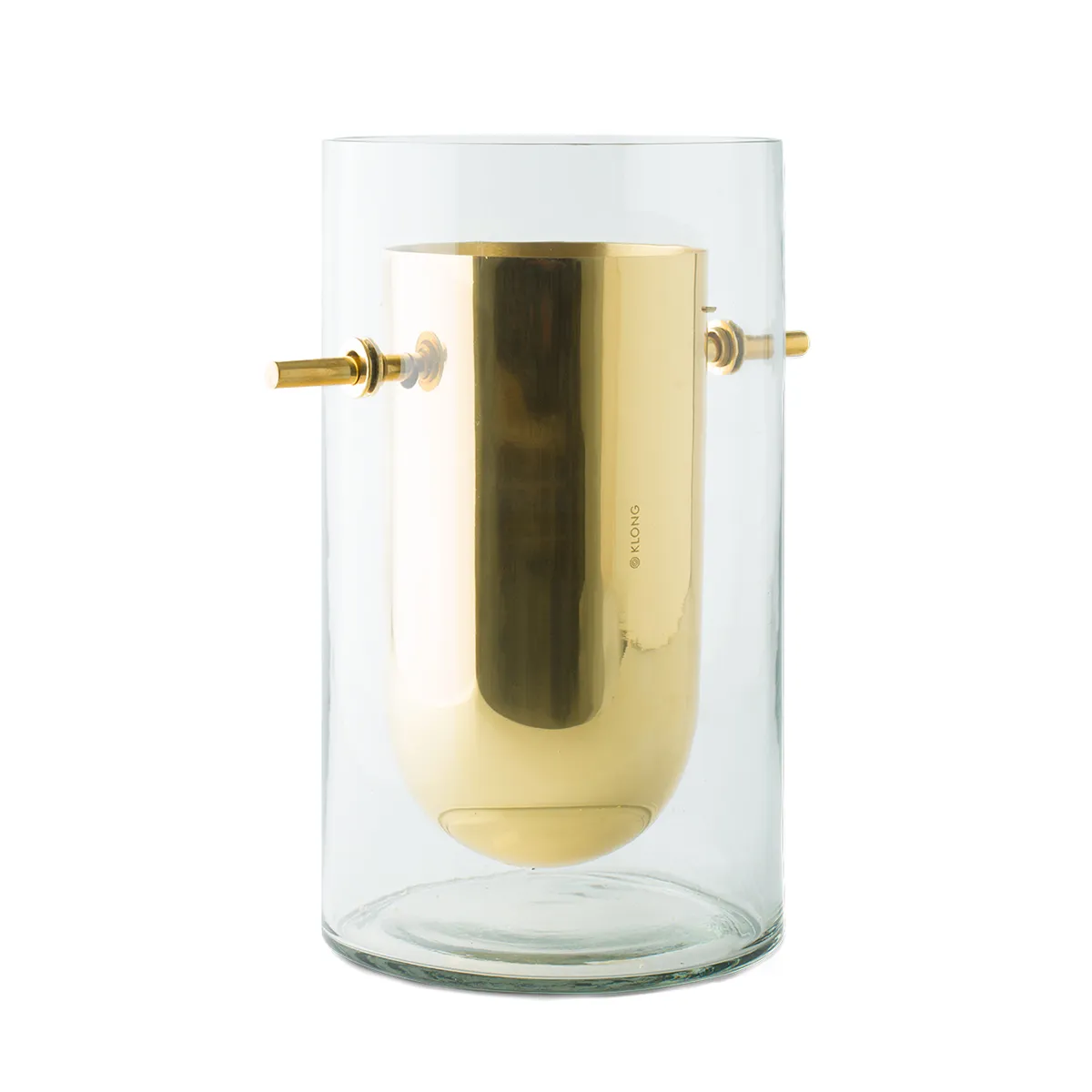 Alba Cylinder Vase Munnblåst glass og messing