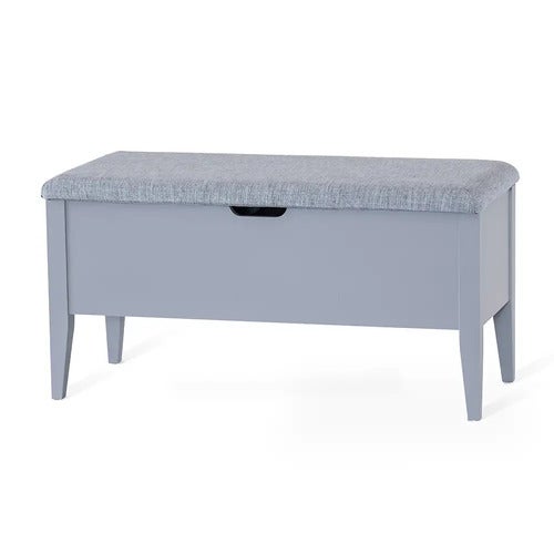 Klinte benk 90 cm grå med grått stoff