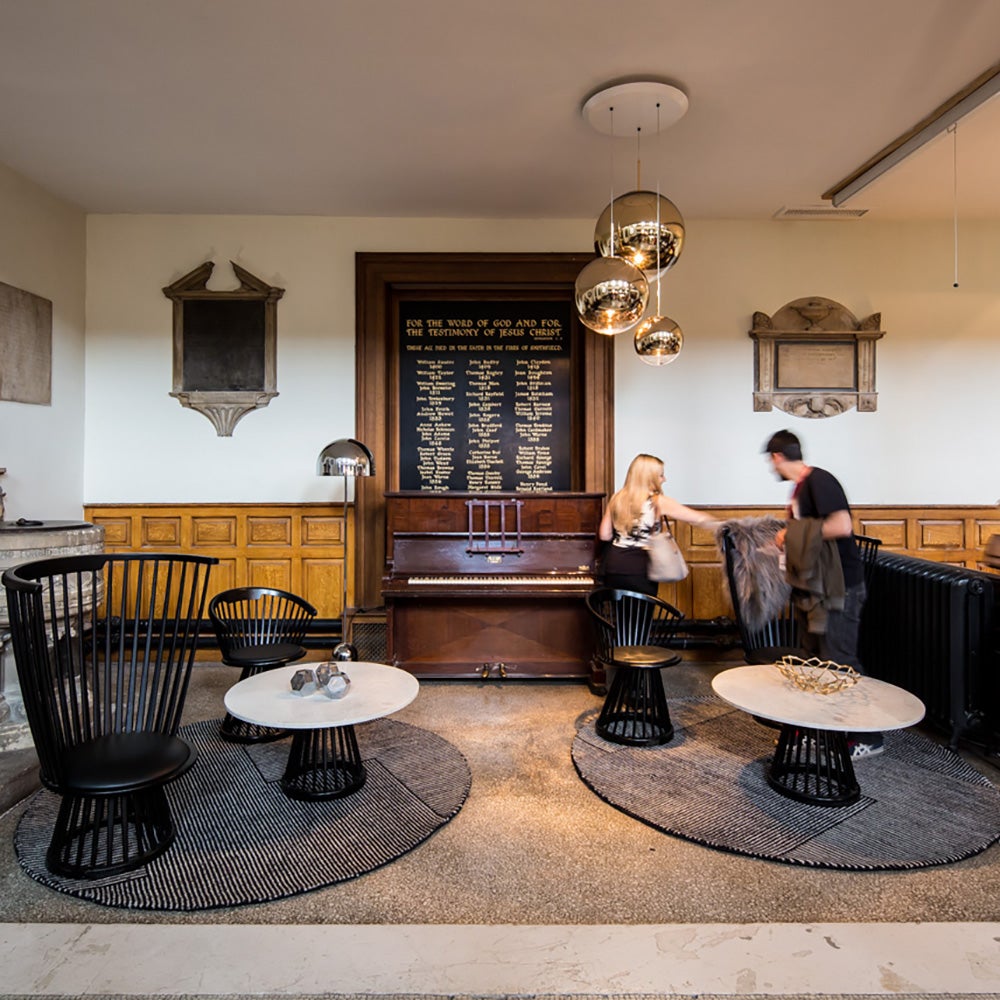 Fan bord svart steintopp 90 cm hvit