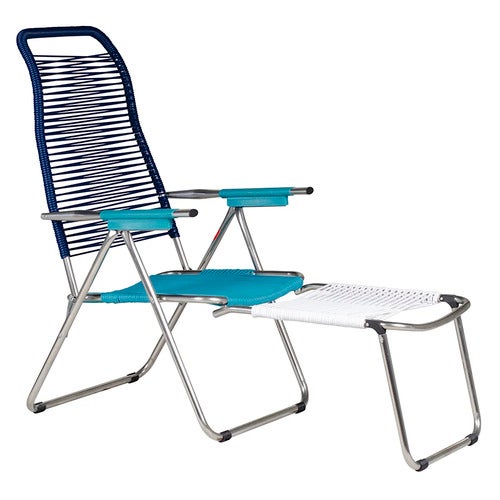 Spaghetti solstol pop blue/turquoise/white/turquise aluminium