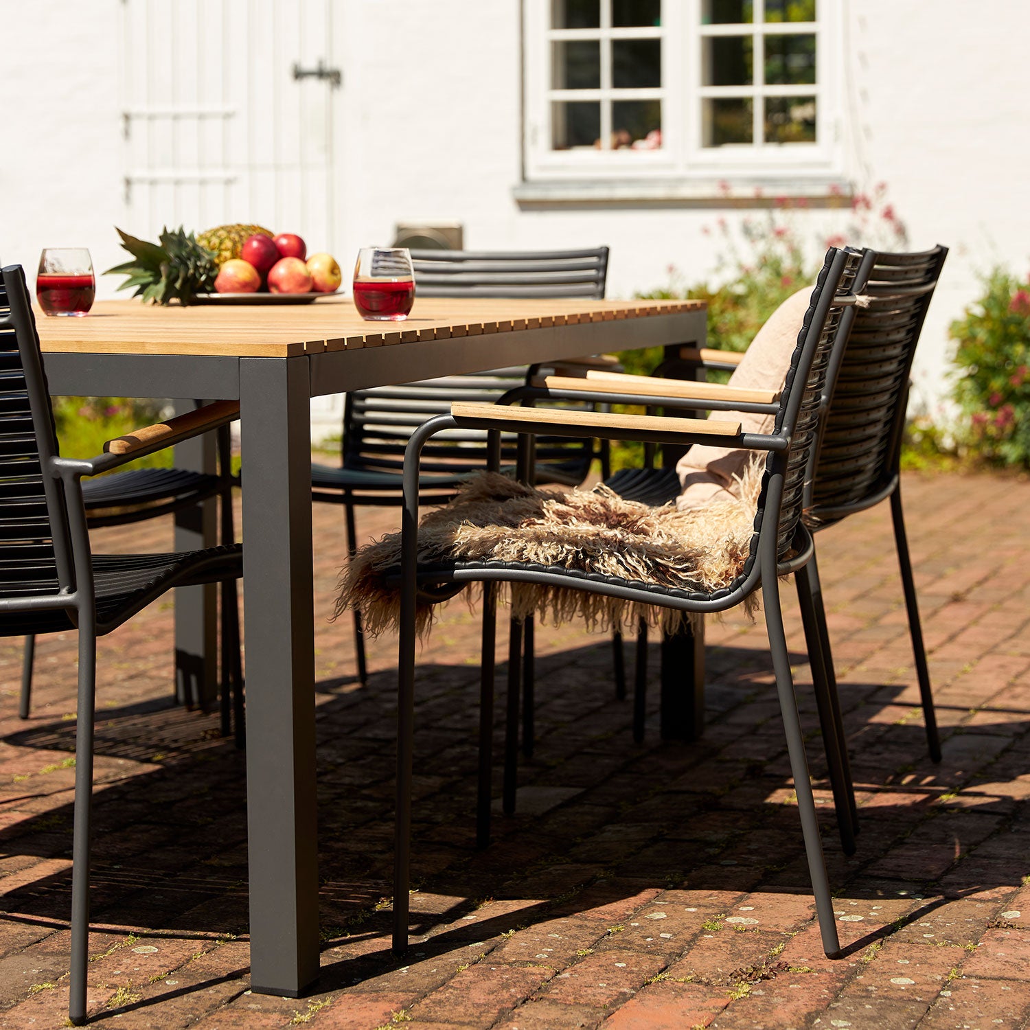 Mood Extreme Spisebord 100x208 cm teak/ antrasitt