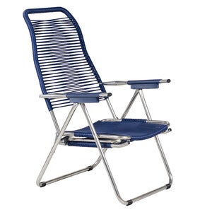 Spaghetti footrest blue matt aluminium