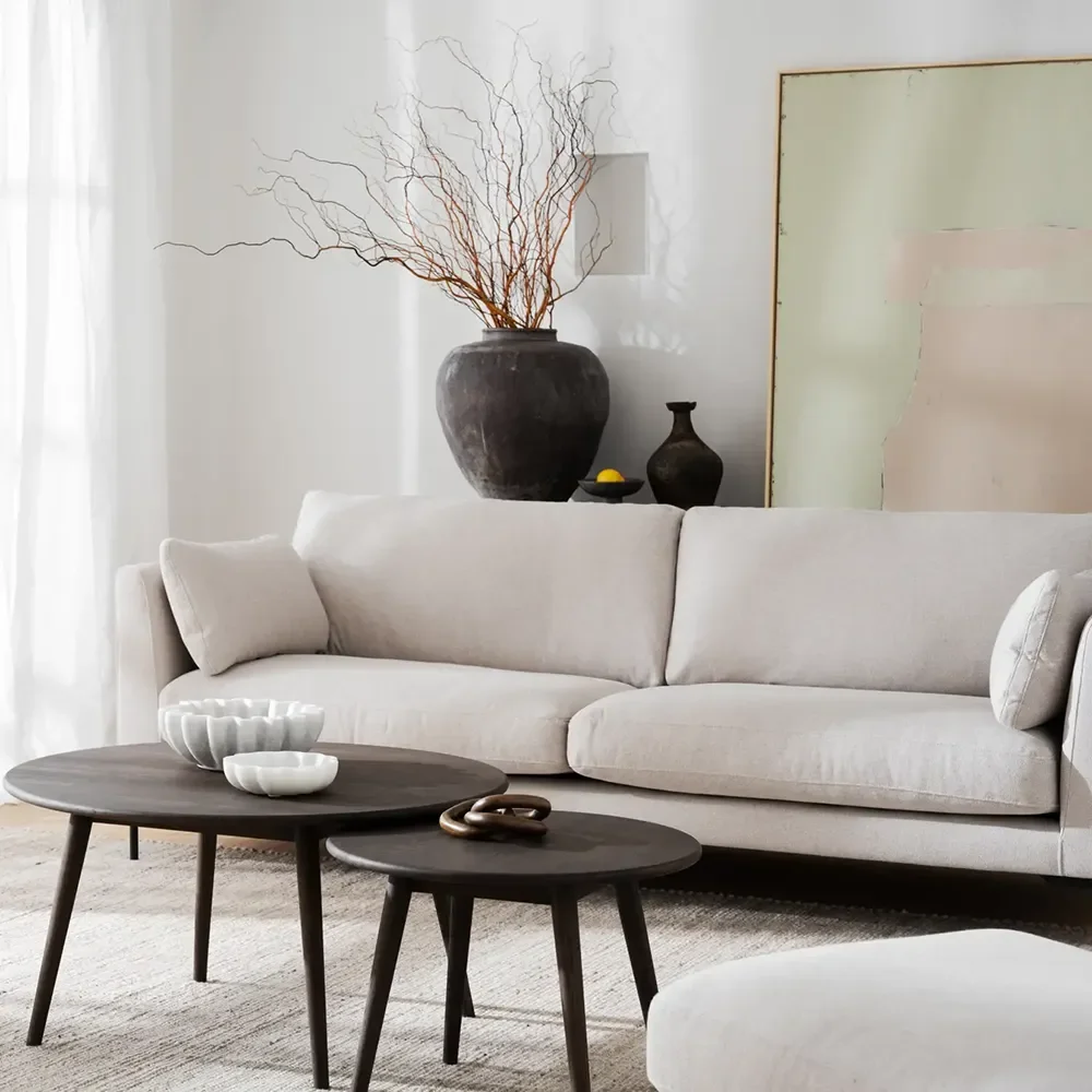 Corwin 3-seter sofa i stoff Rita Lys beige