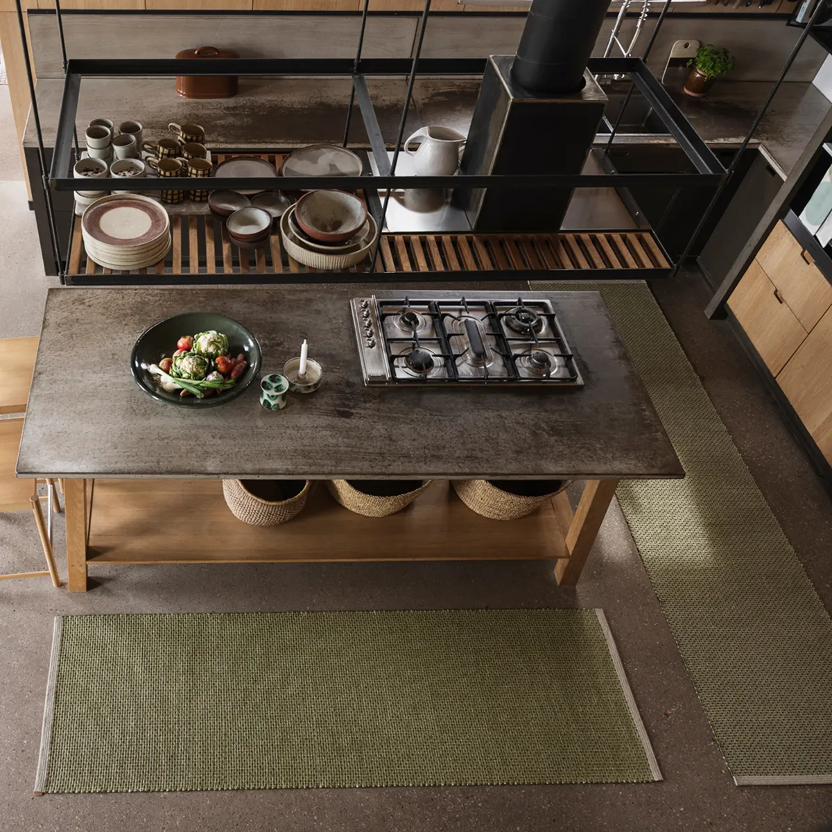 Vaskbar Plastmatte NILS Dark Olive 70x120 cm