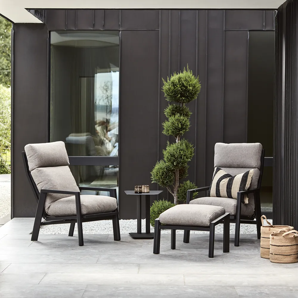 Slide lenestol og fotskammelgruppe