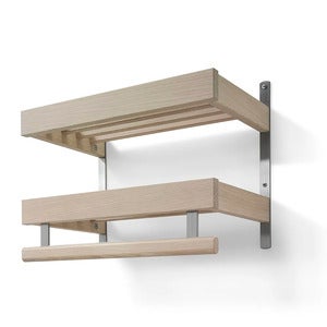 Nadja Hattehylle 50 cm 2 etasjer Hvitoljet eik/grunnstål