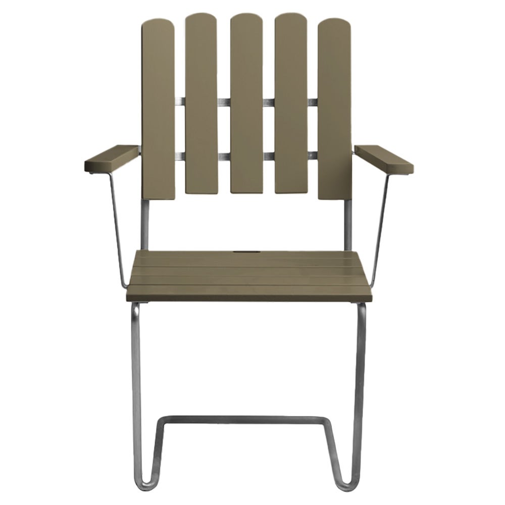 A2 Lenestol Grønnlakkert eik / varmgalvanisert ramme