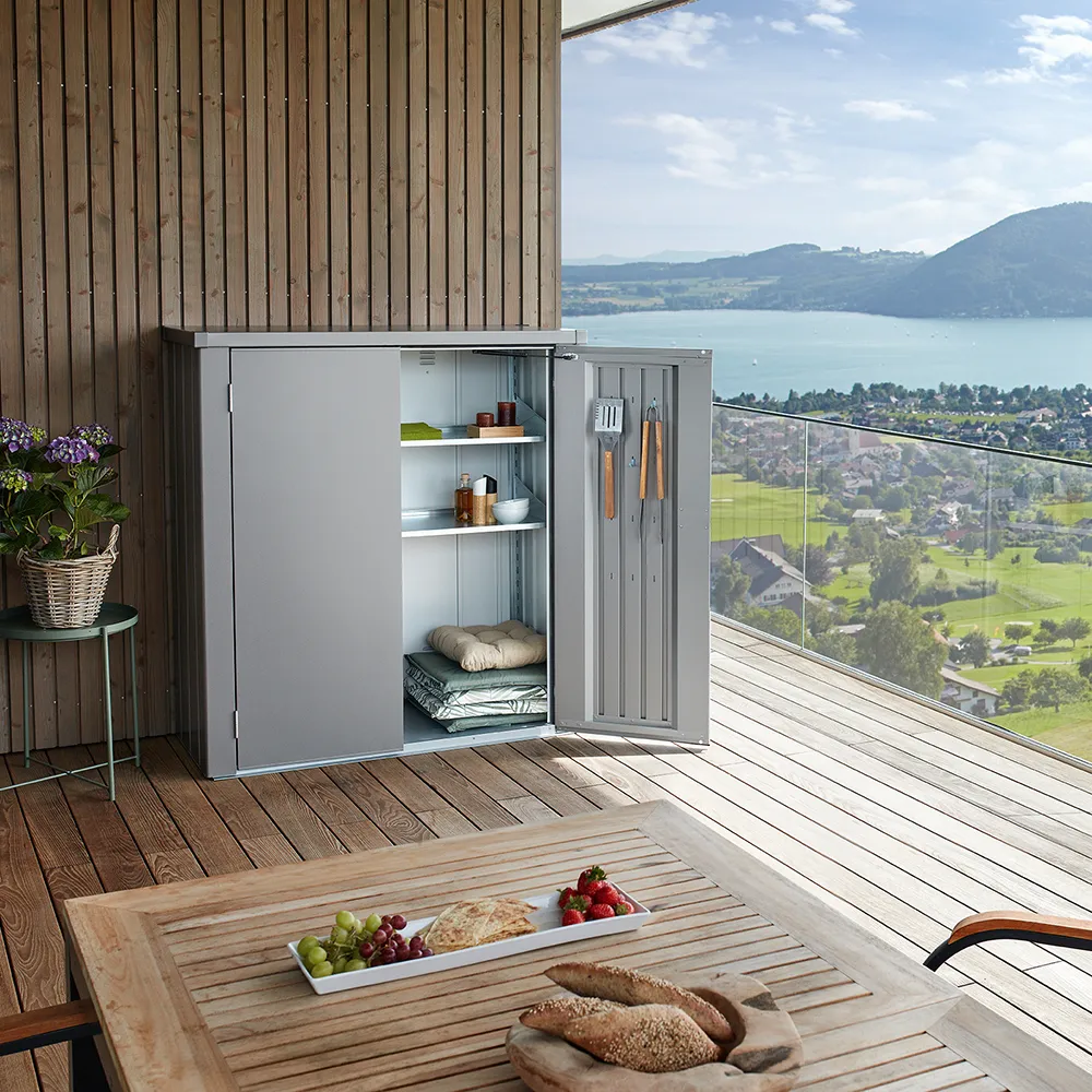 Romeo terrasseskap M HIGH metallisk kvartsgrå