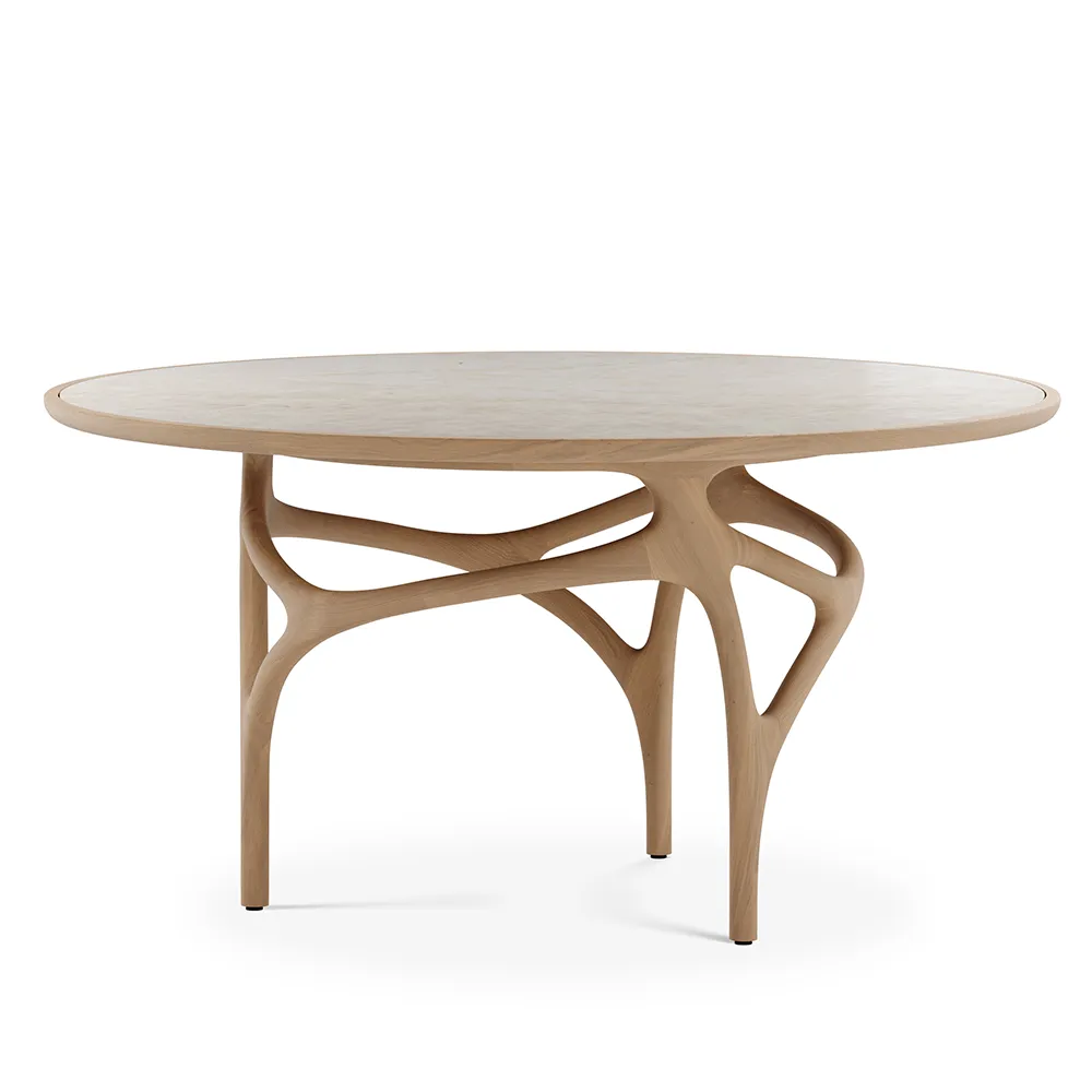 Cena spisebord 150 cm lakkert eik / beige quartzite